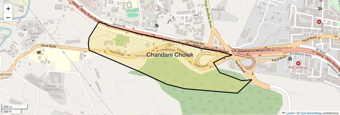 Location Map of Chandani Chowk, Pune