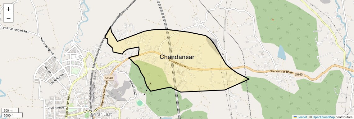 Location Map of Chandansar, Palghar