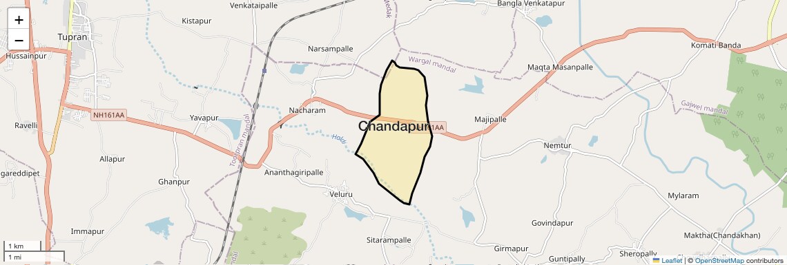 Location Map of Chandapur, Hyderabad