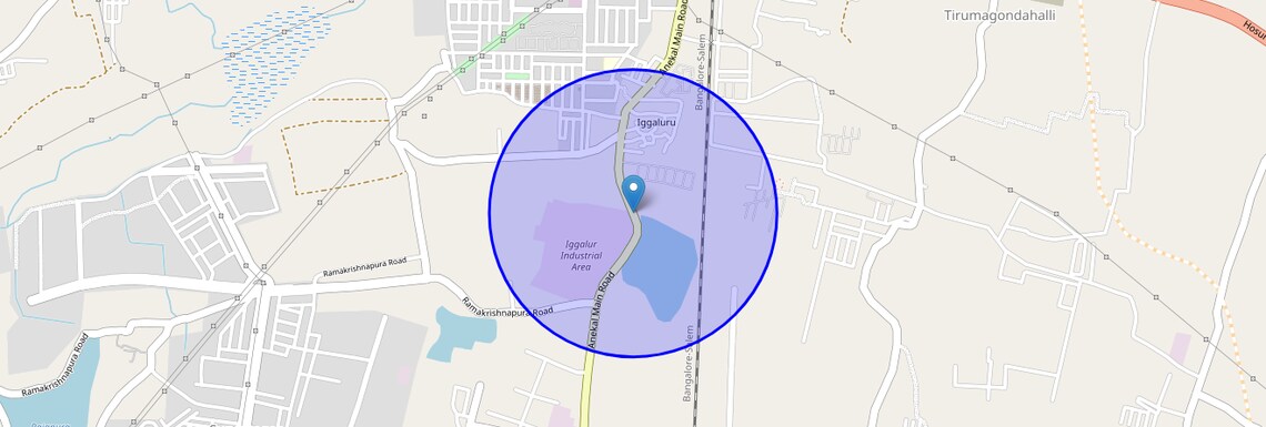Location Map of Chandapura Anekal Road, Bangalore