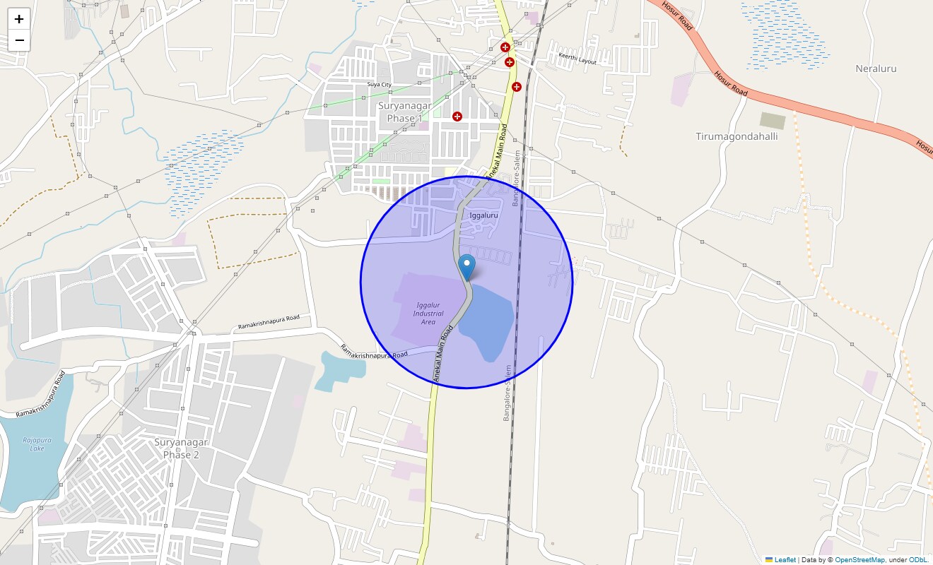 Chandapura Anekal Road Map
