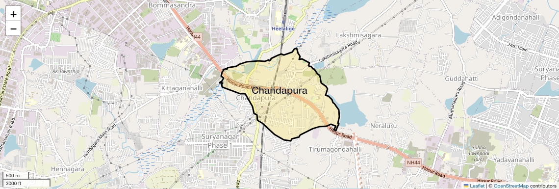 Location Map of Chandapura, Bangalore
