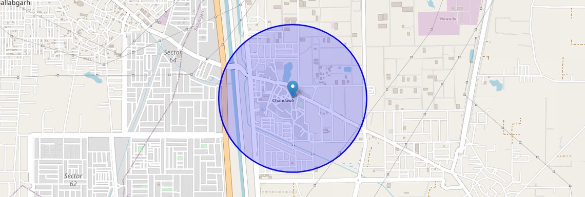 Location Map of Chandawali Village, Faridabad