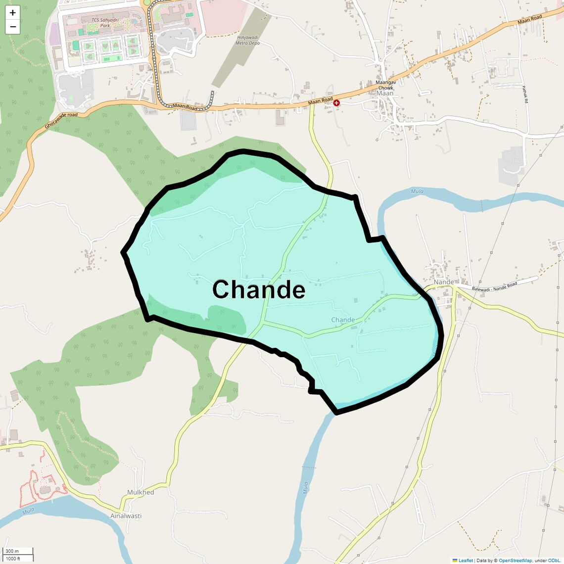 Location Map of Chande, Pune