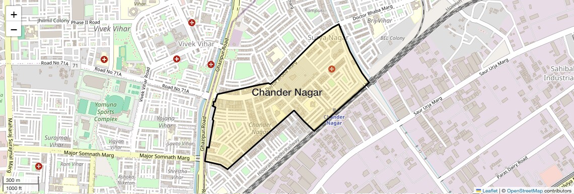 Location Map of Chander Nagar, Ghaziabad