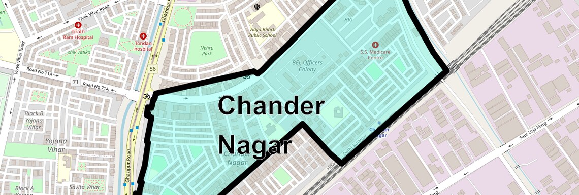 Location Map of Chander Nagar, Ghaziabad