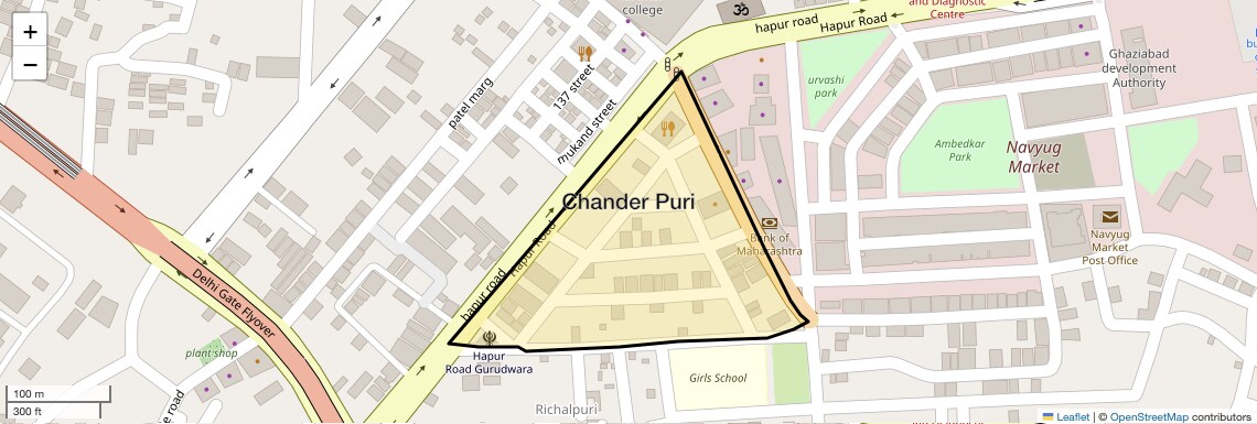 Location Map of Chander Puri, Ghaziabad