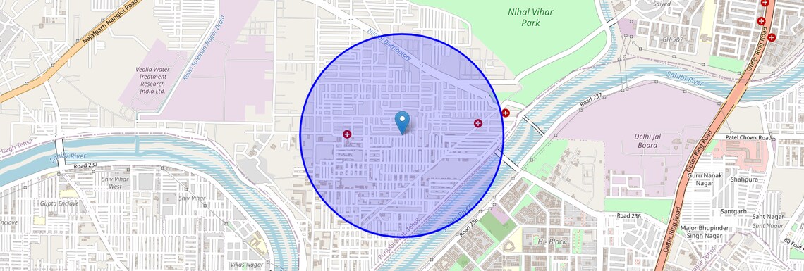 Location Map of Chander Vihar, Delhi