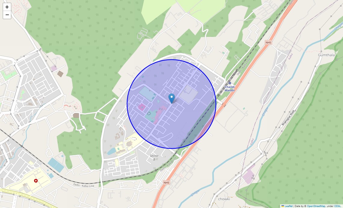 Location Map of Chandimandir Cantonment, Chandigarh