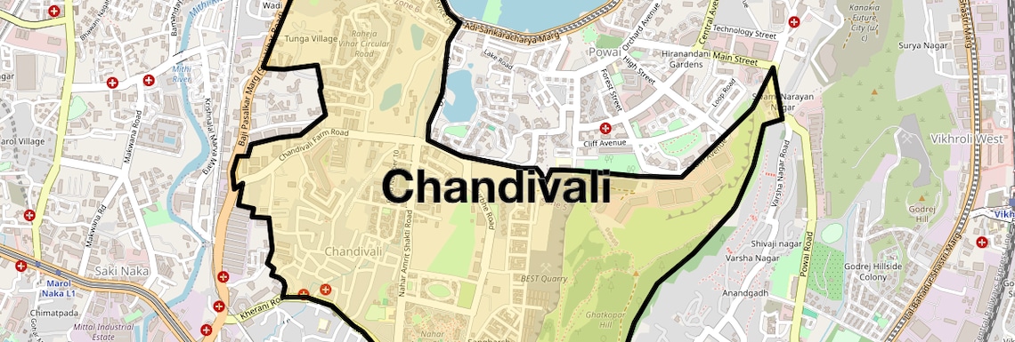 Location Map of Chandivali, Mumbai