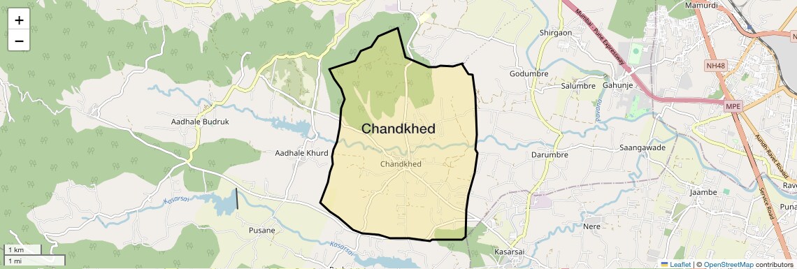 Location Map of Chandkhed, Pune