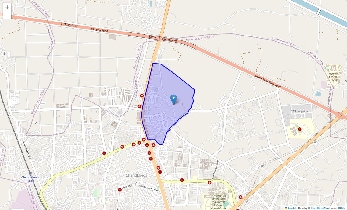 Location Map of Chandkheda Gam, Ahmedabad