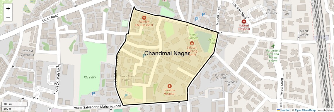 Location Map of Chandmal Nagar, Thane