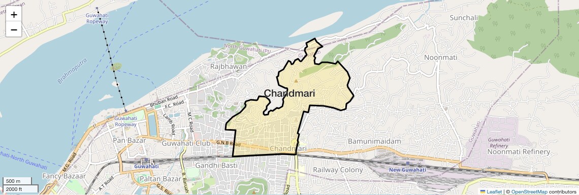 Location Map of Chandmari, Guwahati