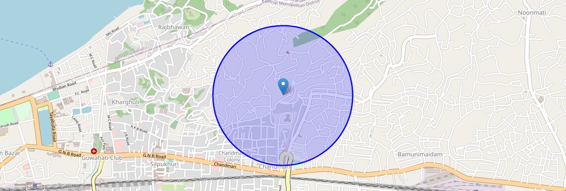 Location Map of Chandmari, Guwahati