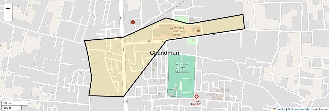Location Map of Chandmari, Varanasi