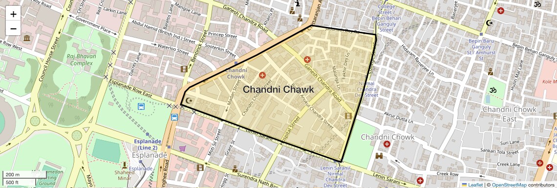 Location Map of Chandni Chawk, Kolkata