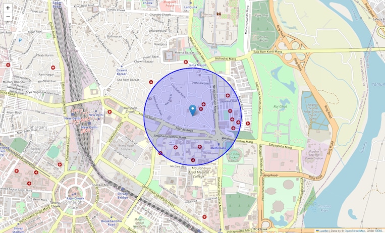 Location Map of Chandni Mahal