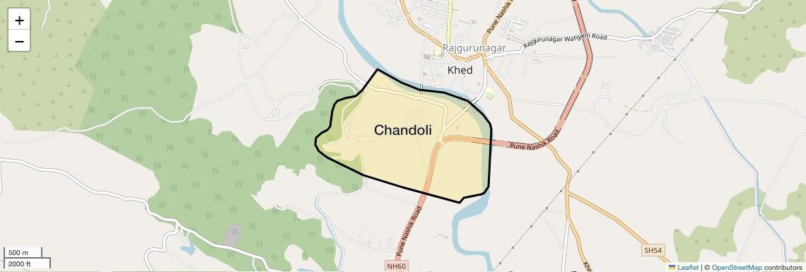 Location Map of Chandoli, Pune