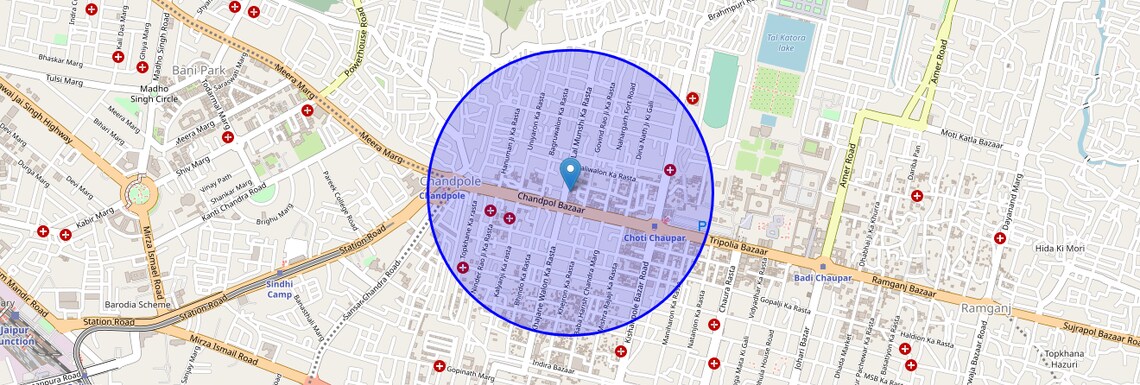 Location Map of Chandpole, Jaipur