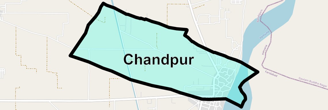 Location Map of Chandpur, Faridabad