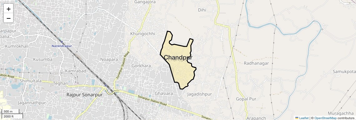 Location Map of Chandpur, Kolkata
