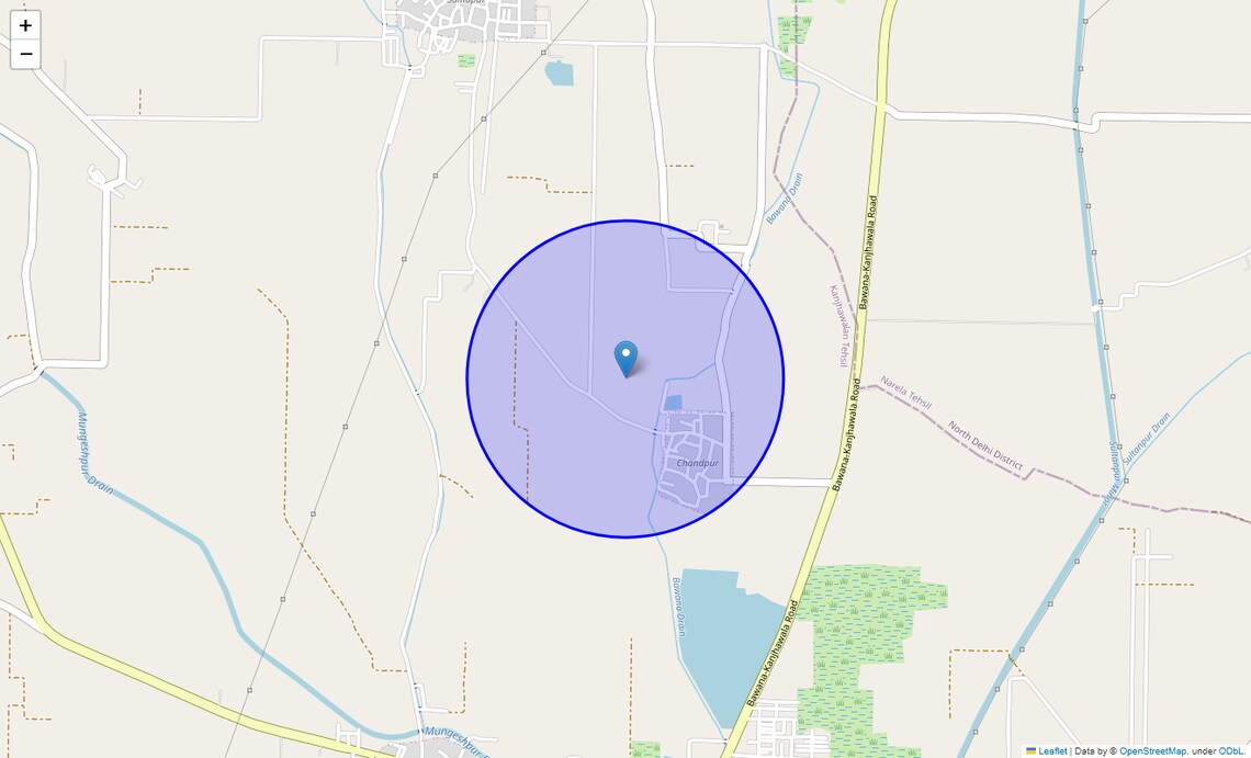 Location Map of Chandpur Village, Delhi