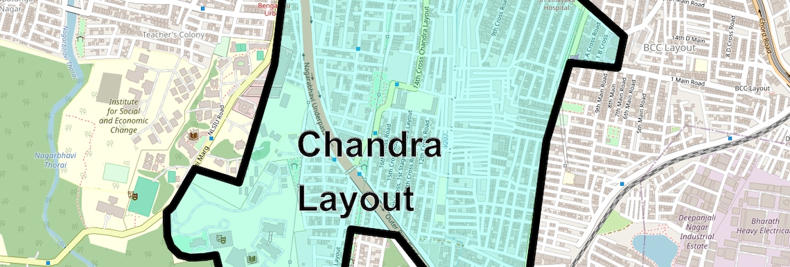 Location Map of Chandra Layout, Bangalore