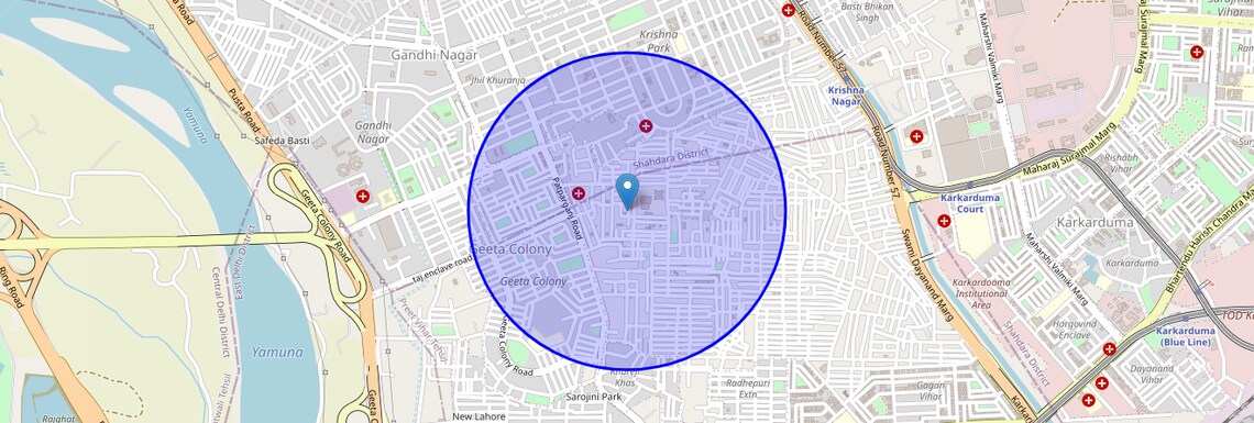 Location Map of Chandra Nagar, Delhi