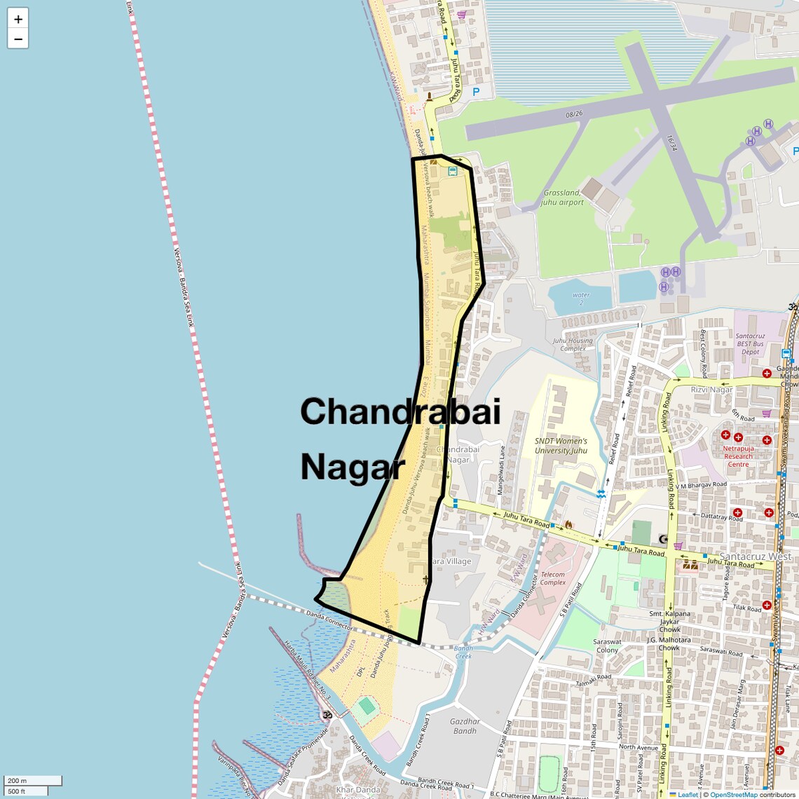 Location Map of Chandrabai Nagar, Mumbai