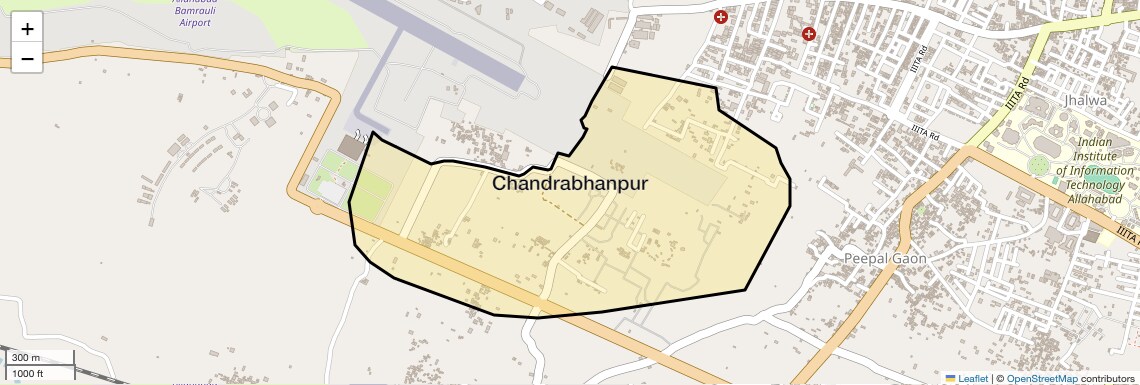 Location Map of Chandrabhanpur, Allahabad