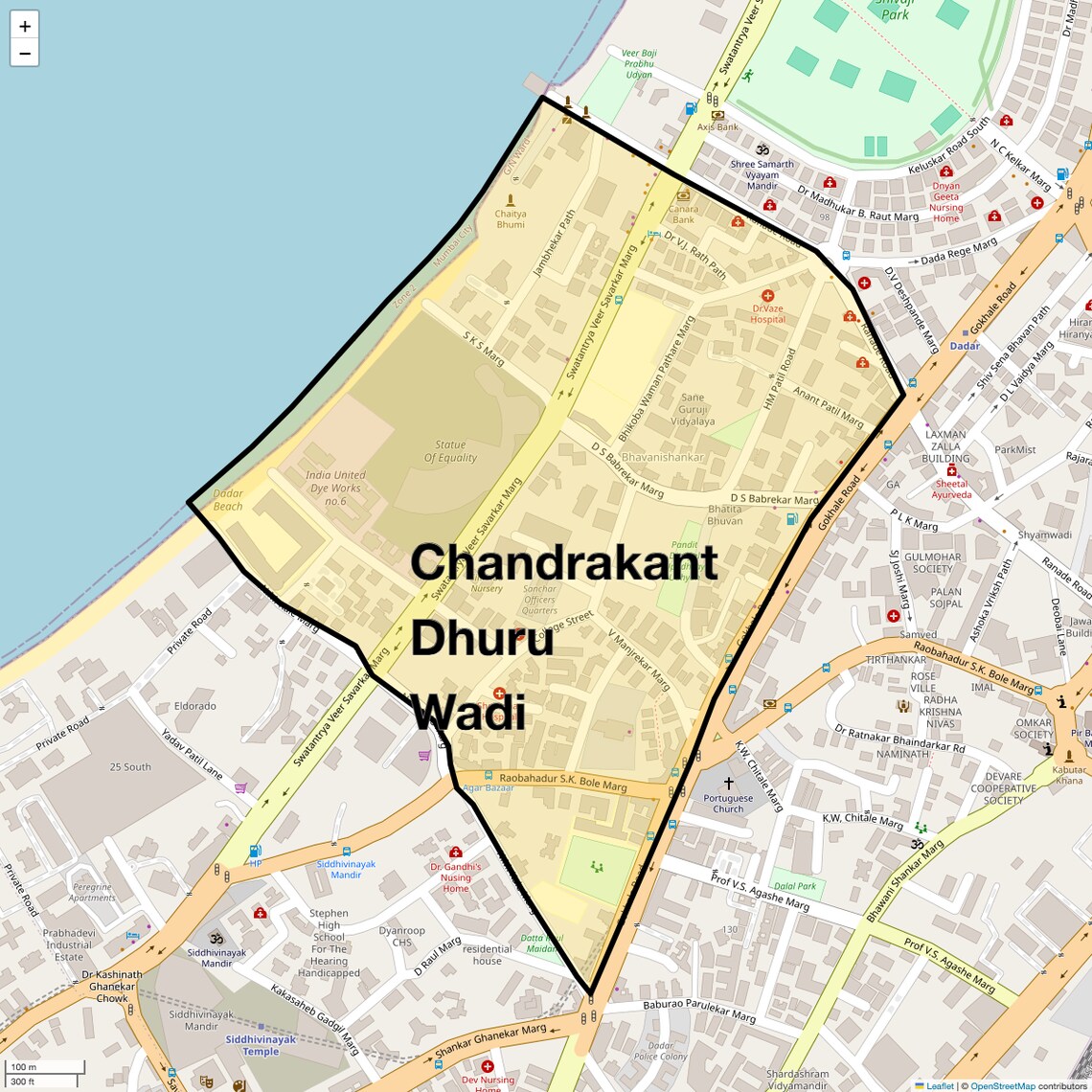 Location Map of Chandrakant Dhuru Wadi, Mumbai