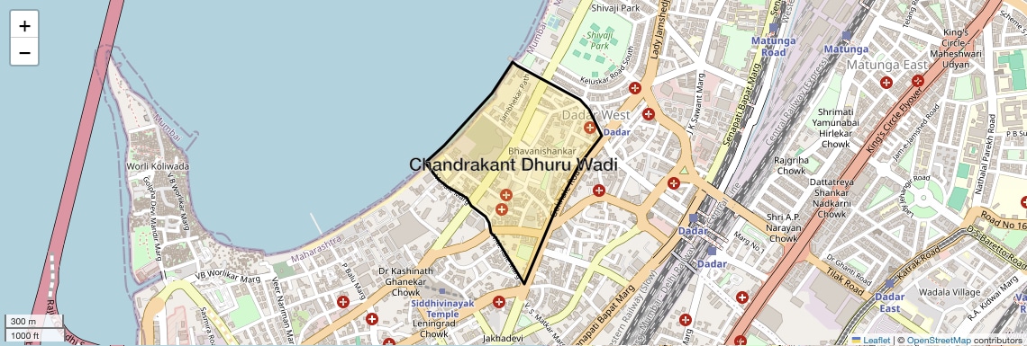 Location Map of Chandrakant Dhuru Wadi, Mumbai