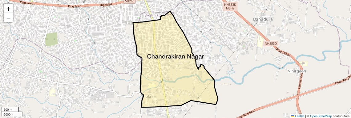 Location Map of Chandrakiran Nagar, Nagpur