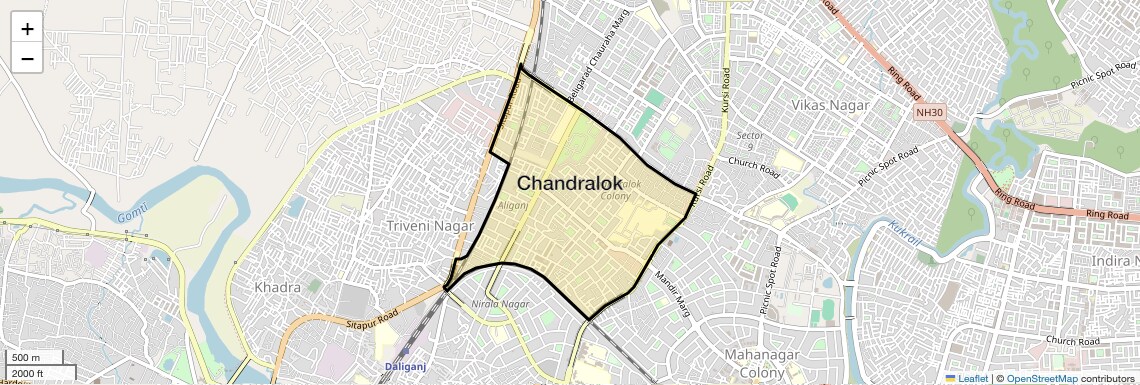 Location Map of Chandralok, Lucknow