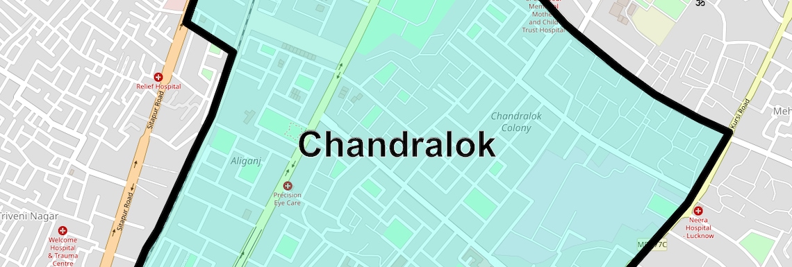 Location Map of Chandralok, Lucknow