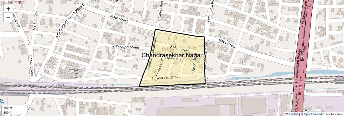 Location Map of Chandrasekhar Nagar, Chennai
