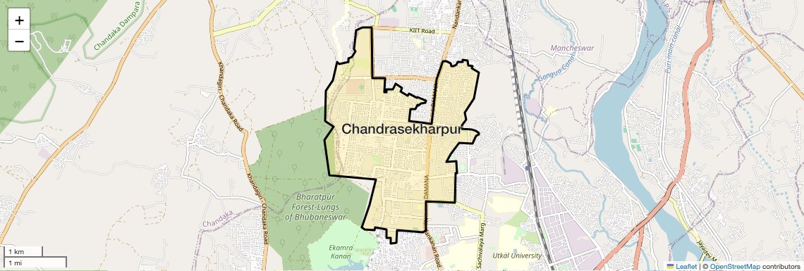Location Map of Chandrasekharpur, Bhubaneswar
