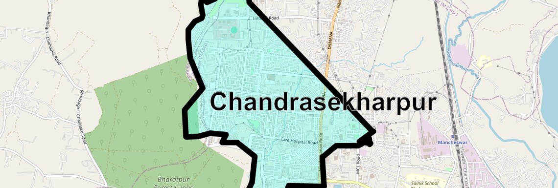 Location Map of Chandrasekharpur, Bhubaneswar