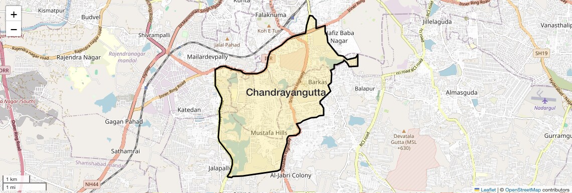 Location Map of Chandrayangutta, Hyderabad