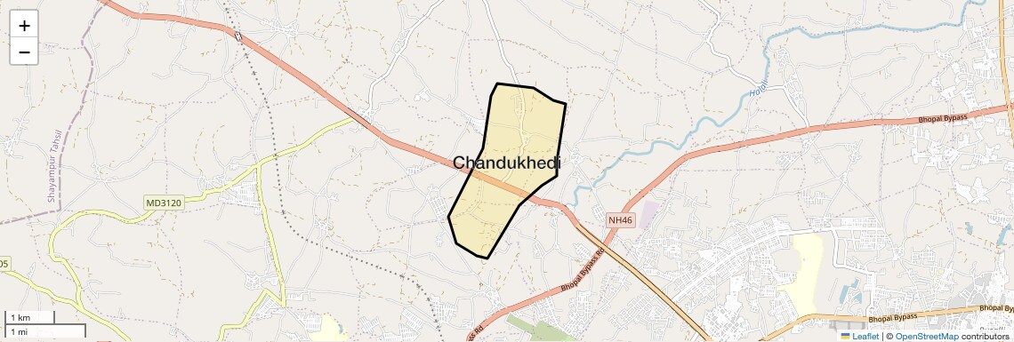 Location Map of Chandukhedi, Bhopal