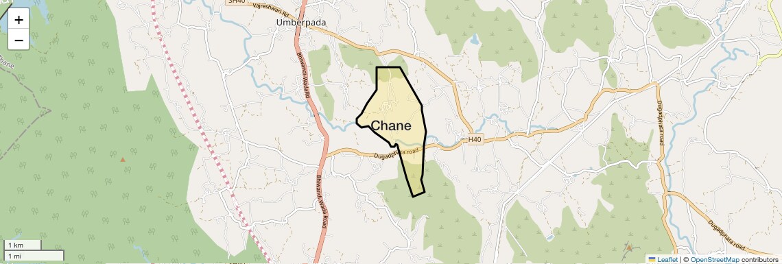 Location Map of Chane, Thane