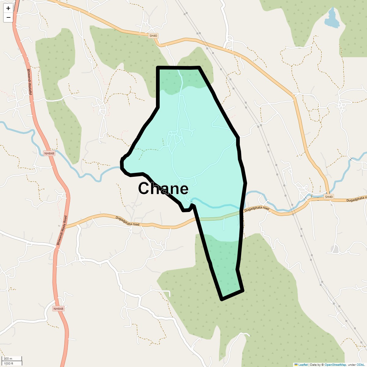 Location Map of Chane, Thane