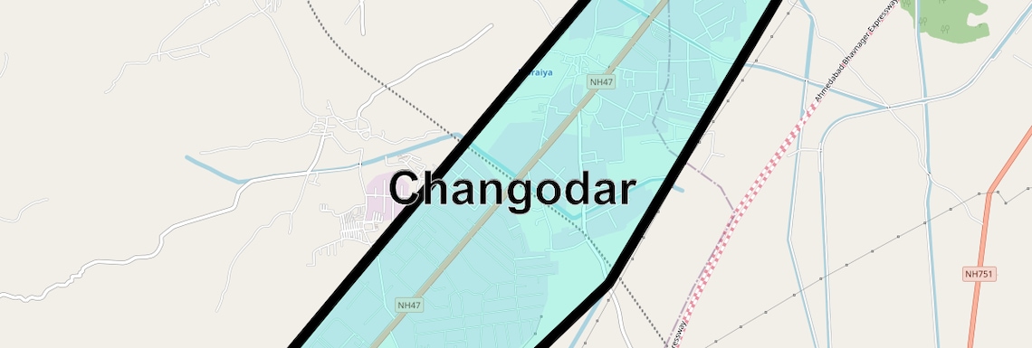 Location Map of Changodar, Ahmedabad