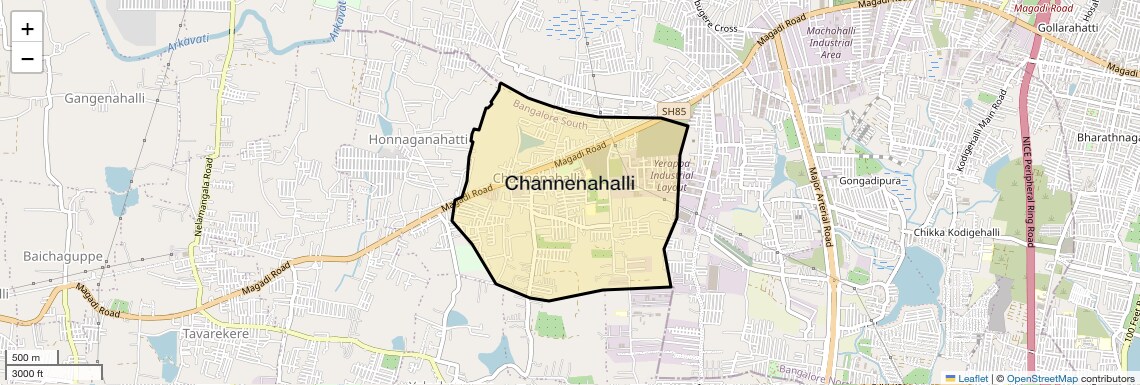 Location Map of Channenahalli, Bangalore
