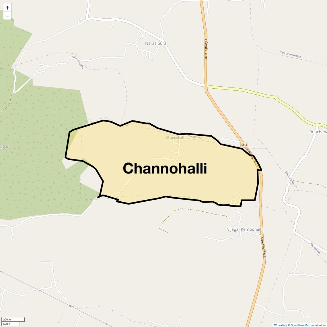 Location Map of Channohalli, Bangalore