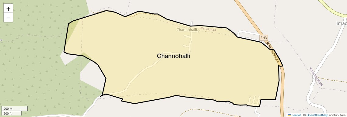 Location Map of Channohalli, Bangalore