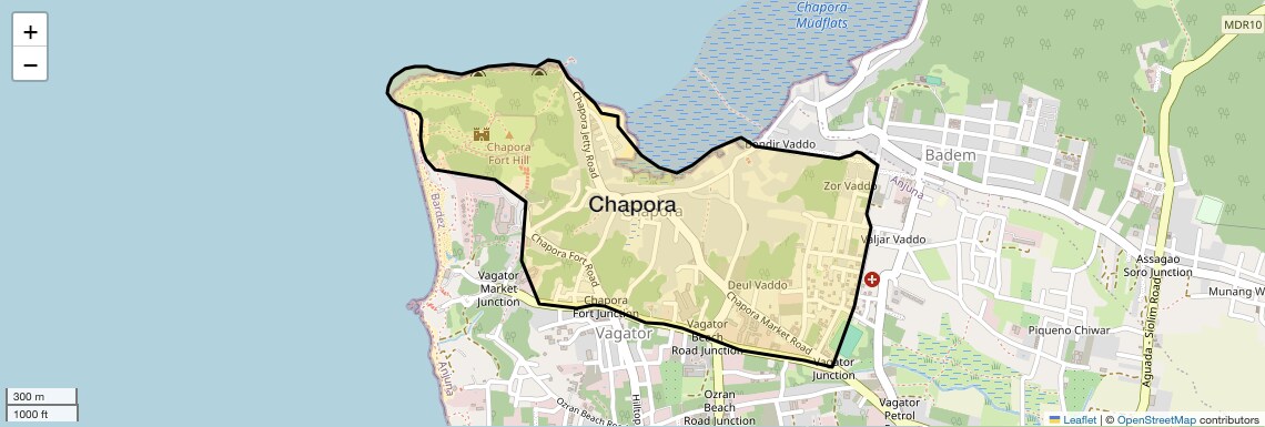 Location Map of Chapora, Goa
