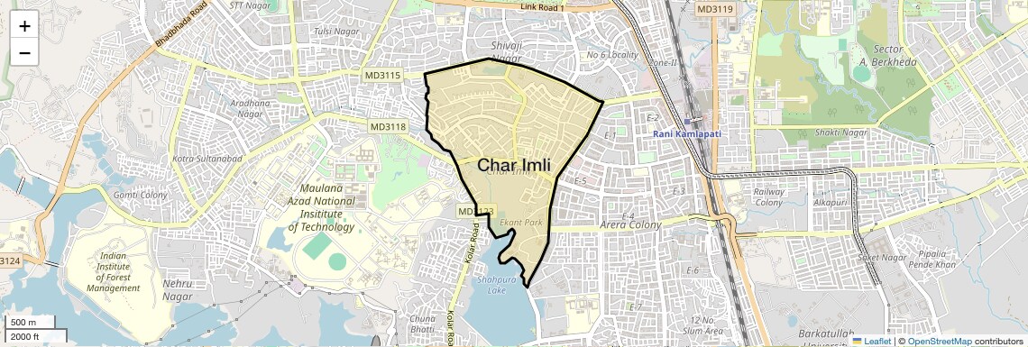 Location Map of Char Imli, Bhopal