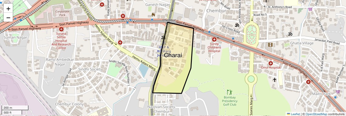Location Map of Charai, Mumbai